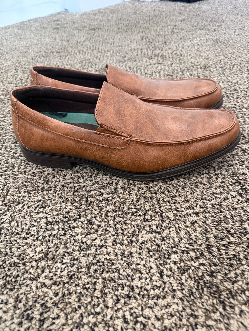 Van Heusen Tan Slip-On Leather-Style Loafers